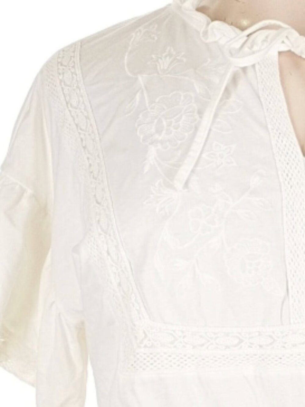 Cato Ivory/White Short-Sleeve Peplum Blouse - Size XL - Great Condition - Picture 2 of 9